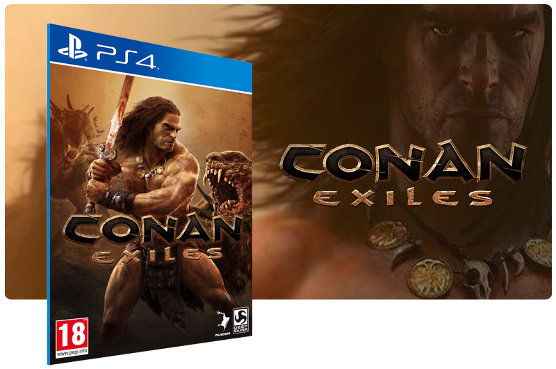 Banner do game Conan Exiles em mídia digital para PS4