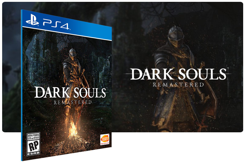 Banner do game Dark Souls Remastered em mídia digital para PS4