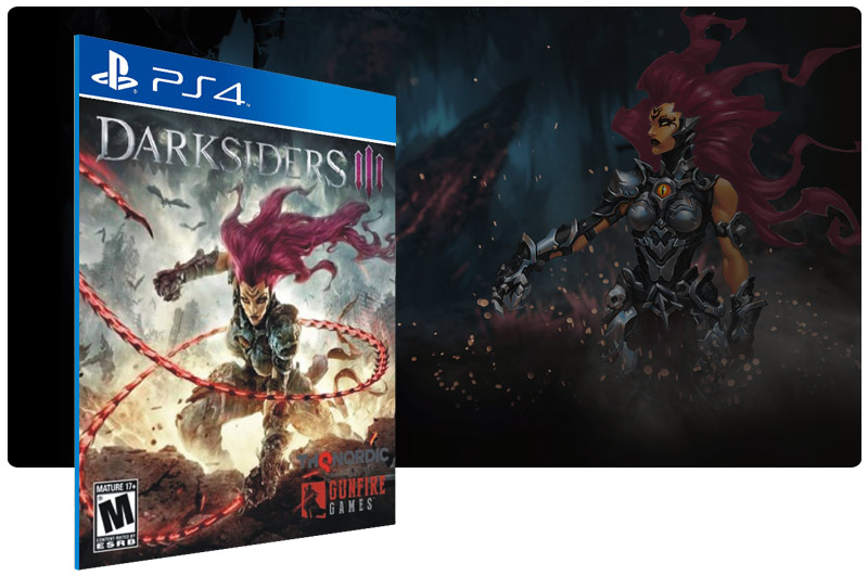 Banner do game Darksiders 3 em mídia digital para PS4