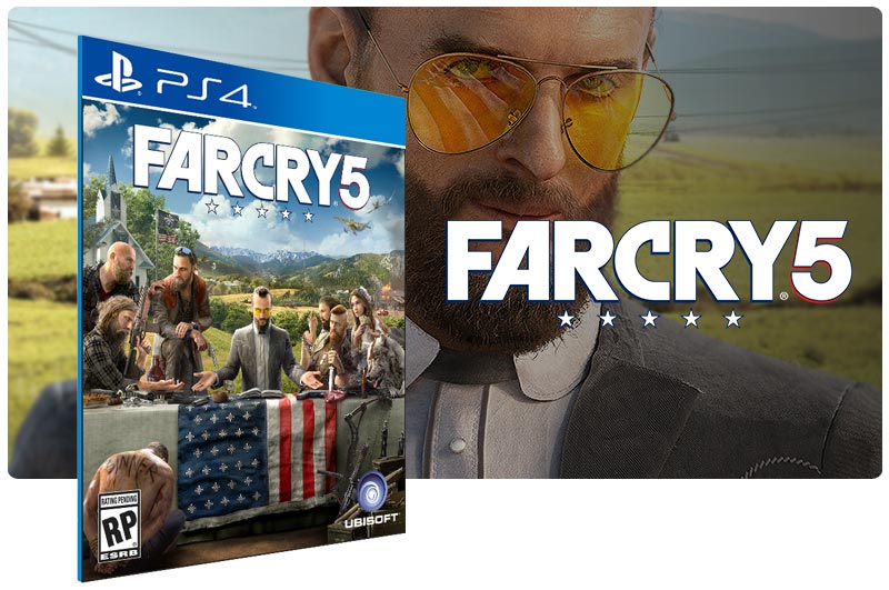 Banner do game Far Cry 5 em mídia digital para PS4