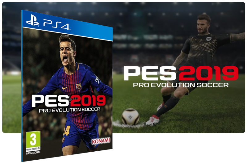 Banner do game PES 19 Standard Edition em mídia digital para PS4