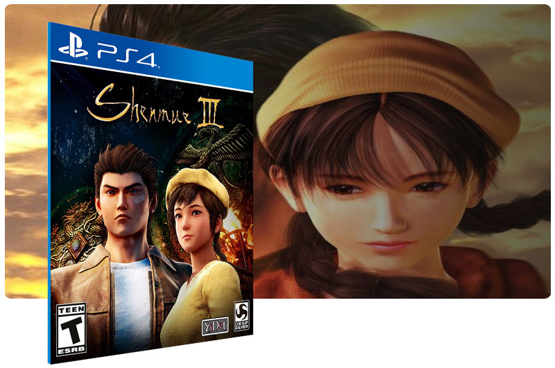 Banner do game Shenmue 3 em mídia digital para PS4