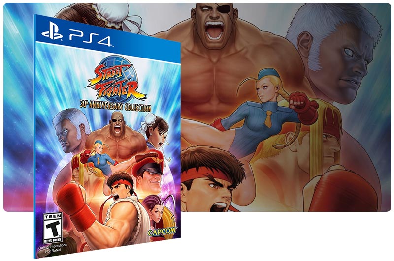 Banner do game Street Fighter 30th Anniversary Collection em mídia digital para PS4