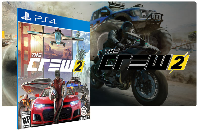 Banner do game The Crew 2 em mídia digital para PS4