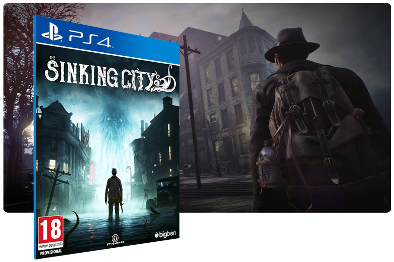 Banner do game The Sinking City em mídia digital para PS4