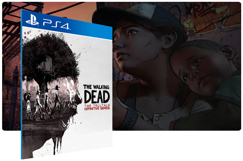 Banner do game The Walking Dead: The Telltale Definitive Series em mídia digital para PS4