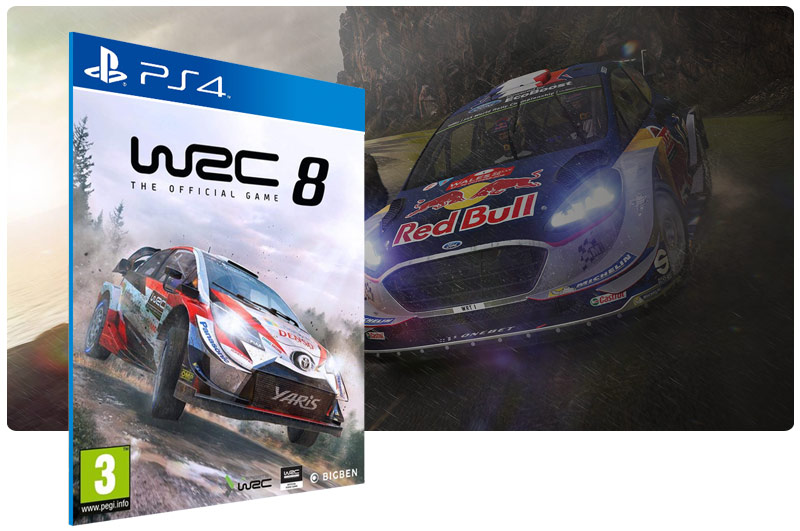 Banner do game WRC 8 FIA World Rally Championship para PS4