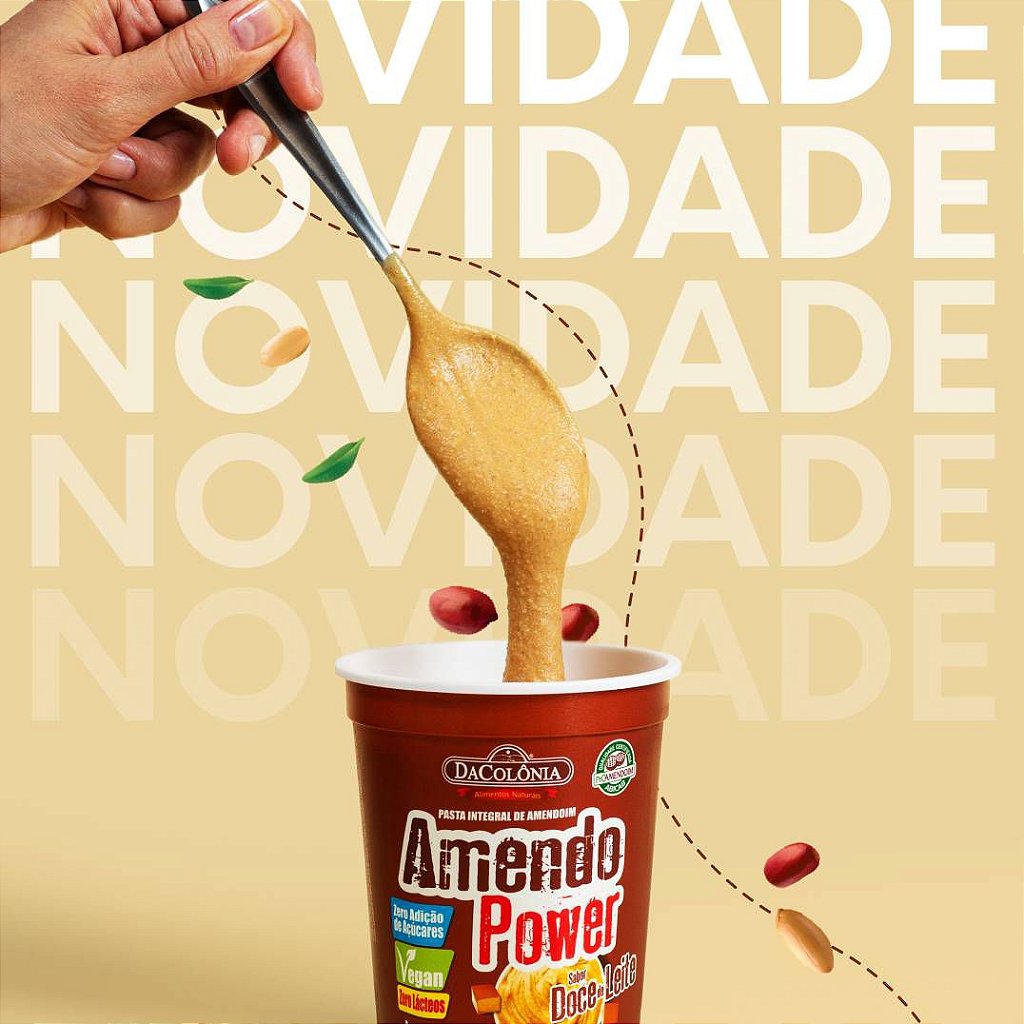 Pasta de Amendoim Amendo Power Doce de Leite 450g - Loja virtual DaColônia  Alimentos Naturais
