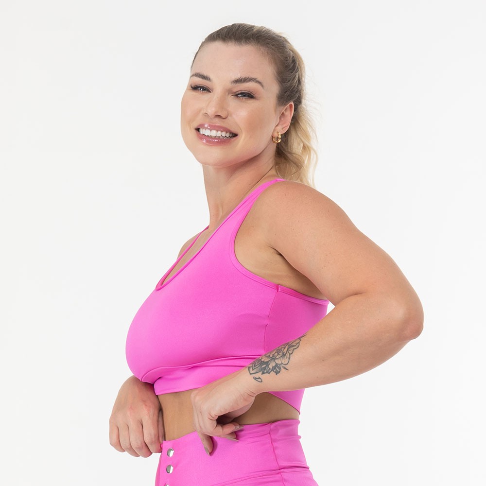 Top Fitness com Bojo Barbie Flowers - Adulto