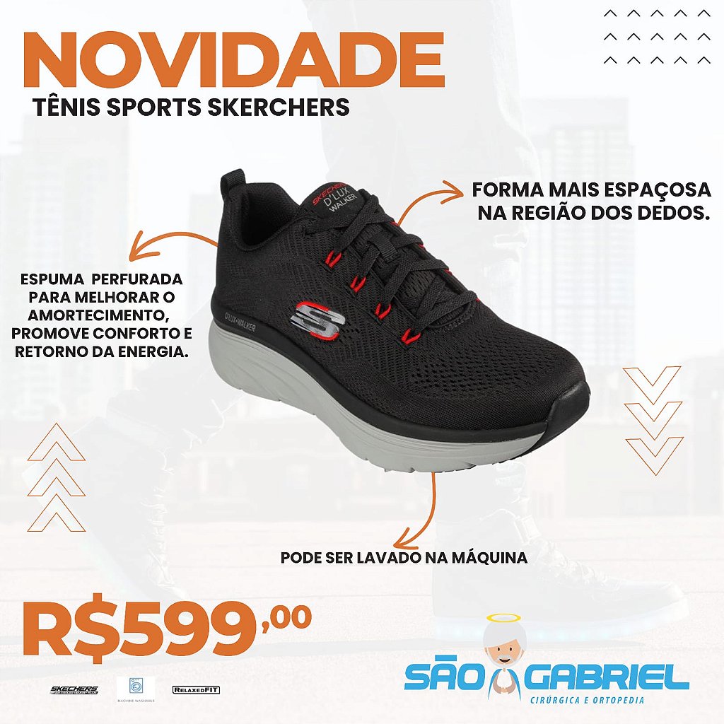 Tênis Skechers D'Lux Walker - Masculino - Cirúrgica São Gabriel