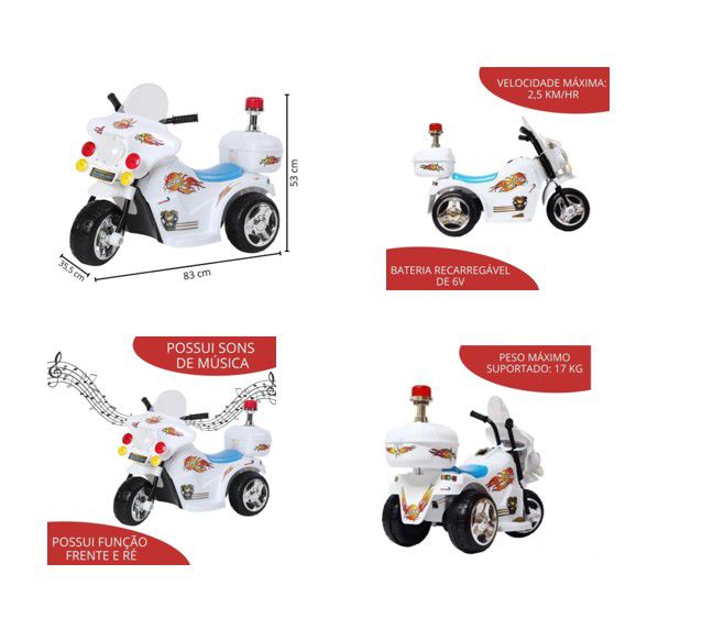 Mini Moto Elétrica Infantil Vermelha BW044VM