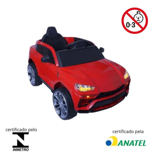 Mini Carro Elétrico Infantil Com Controle Remoto Vermelho BW028VM