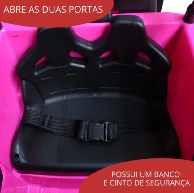 Mini Carro Elétrico Infantil Com Controle Remoto Jipe Importway Rosa 12v  BW028RS em Promoção na Americanas