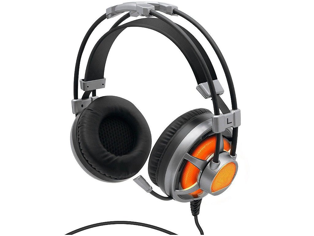 Headset Gamer 7.1 Surround Channel C/ Microfone Led Laranja HGSS71 ELG -  Bem-vindo à Multmaxx
