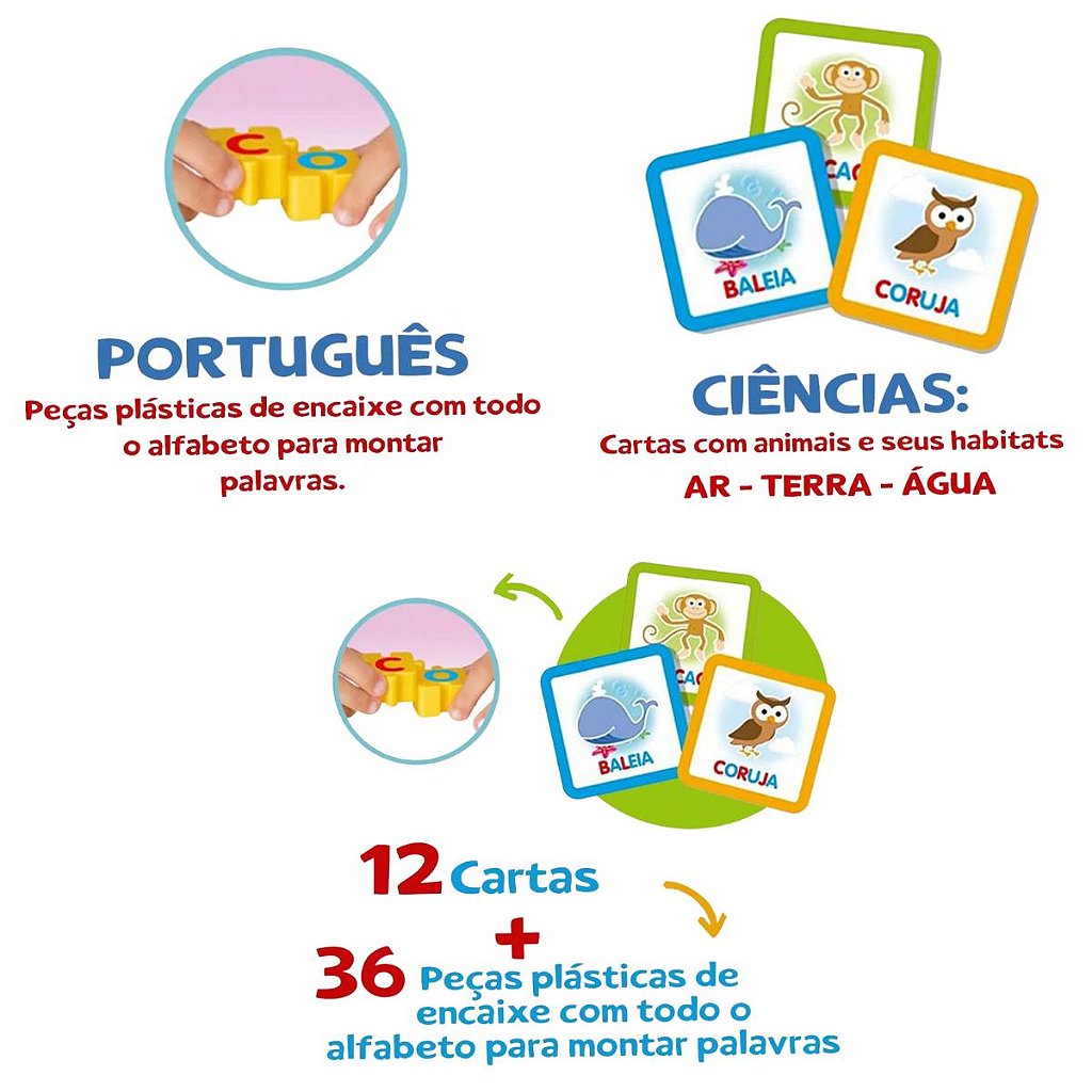 Jogo Forme Palavras Português/Inglês - Brinquedos Educativos e
