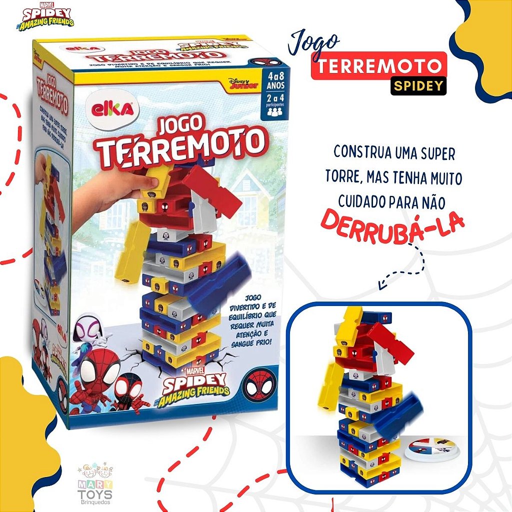 Jogo Terremoto - Spidey - Mary Toys Brinquedos