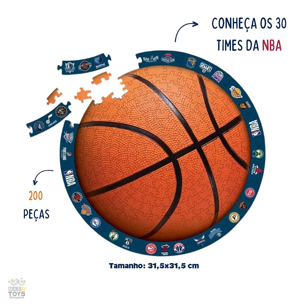 Quebra-cabeça 200 Peças - NBA - Mary Toys Brinquedos