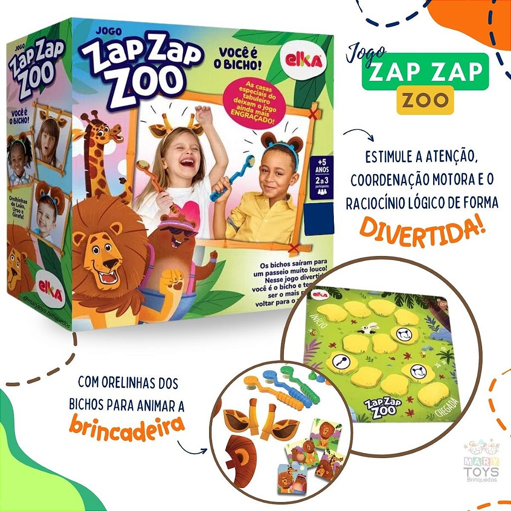 Jogo Zap Zap Zoo - Você é o Bicho - Mary Toys Brinquedos