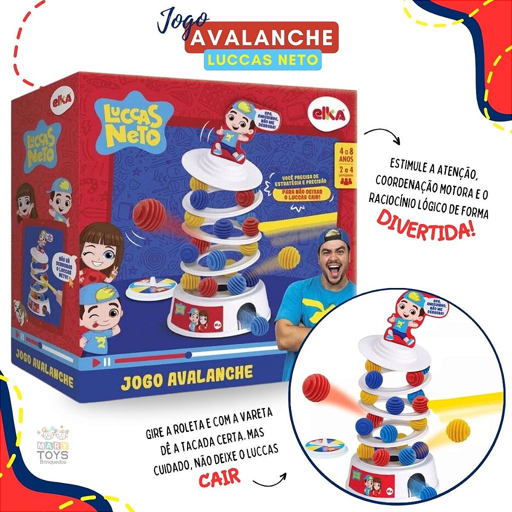 Brinquedo Jogo Luccas Netto Avalanche Bolinhas Torre Elka