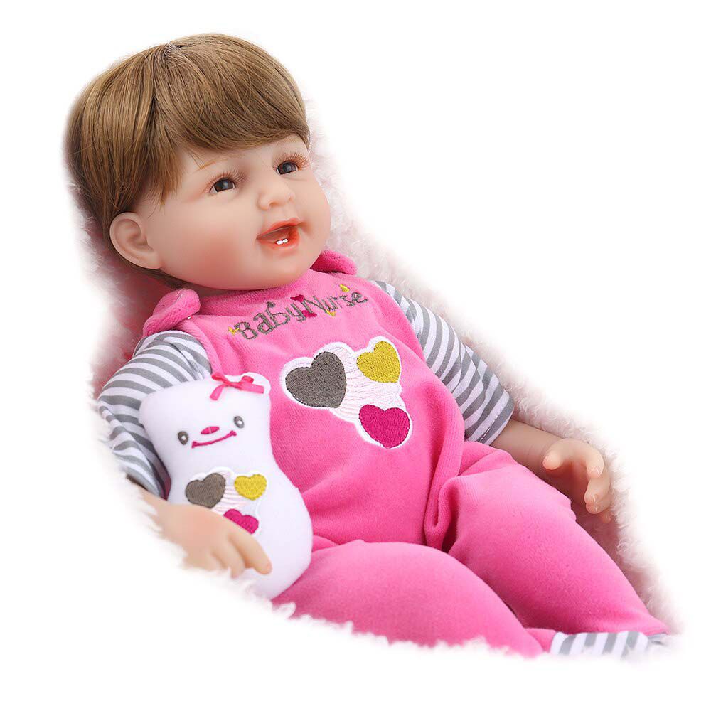 Boneca Bebe Reborn Laura Baby 45 Cm Realista Menina Recem Nascida Rosa Npk Dolls