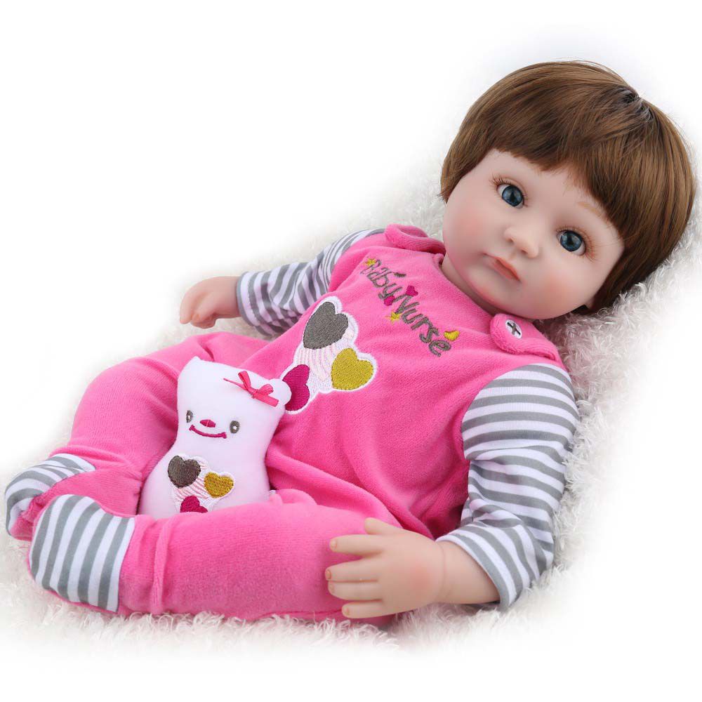 Boneca Bebe Reborn Laura Baby De 16 Polegadas 45 Centimetros Menina Recem Nascida De Silicone Macio Bonito Bebe Boneca Npk Dolls