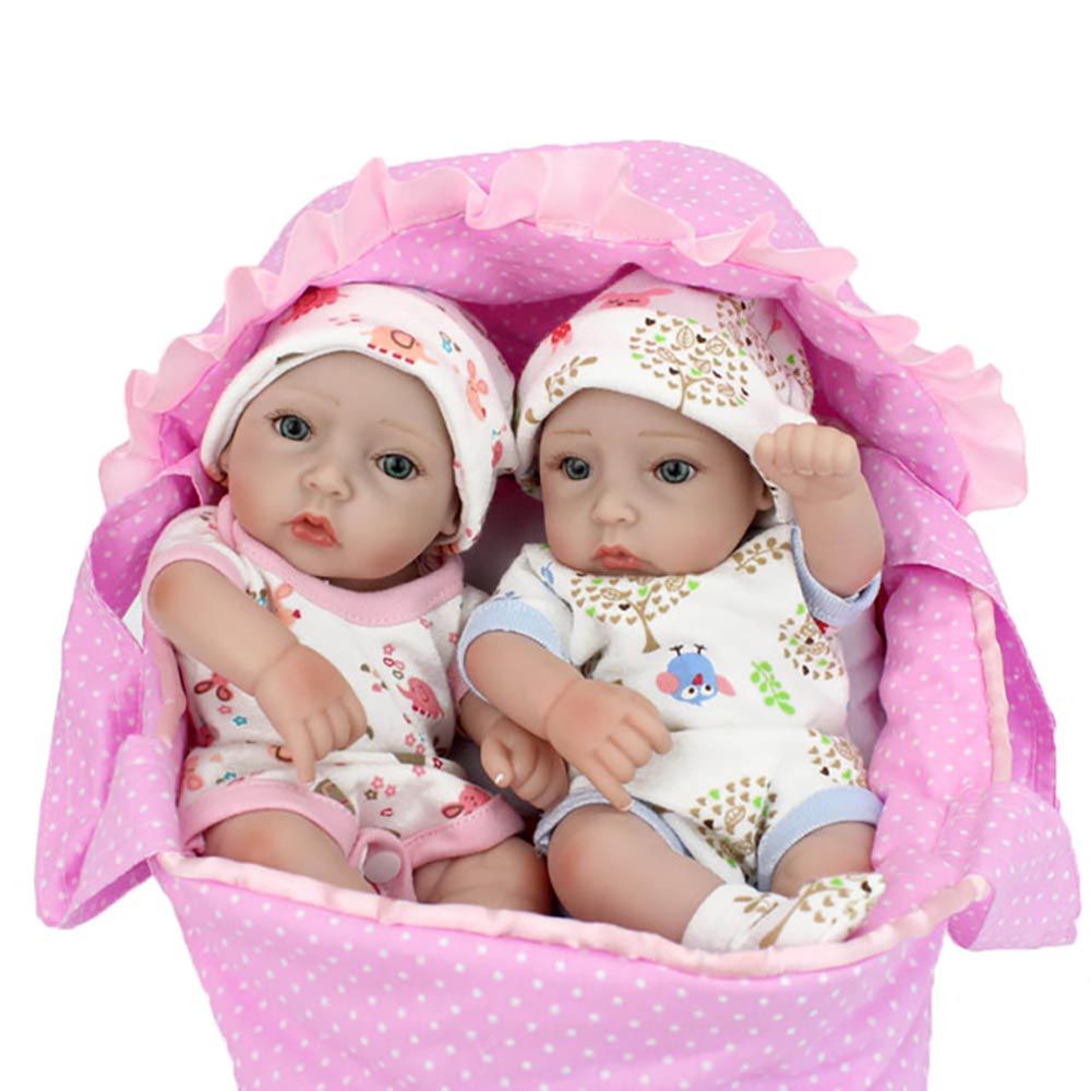 Boneca Mini Bebe Reborn 10 Polegadas Par De Mini Bebes Reborn 28 Cm Co Npk Dolls