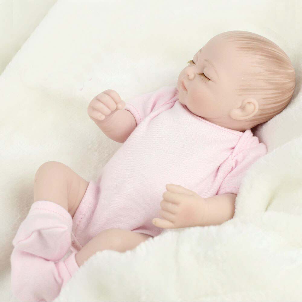 Boneca Mini Bebe Reborn Menina Realista 28 Cm Com Corpo Silicone Reborn Bebes Recem Nascidos Olho Fechado Npk Dolls