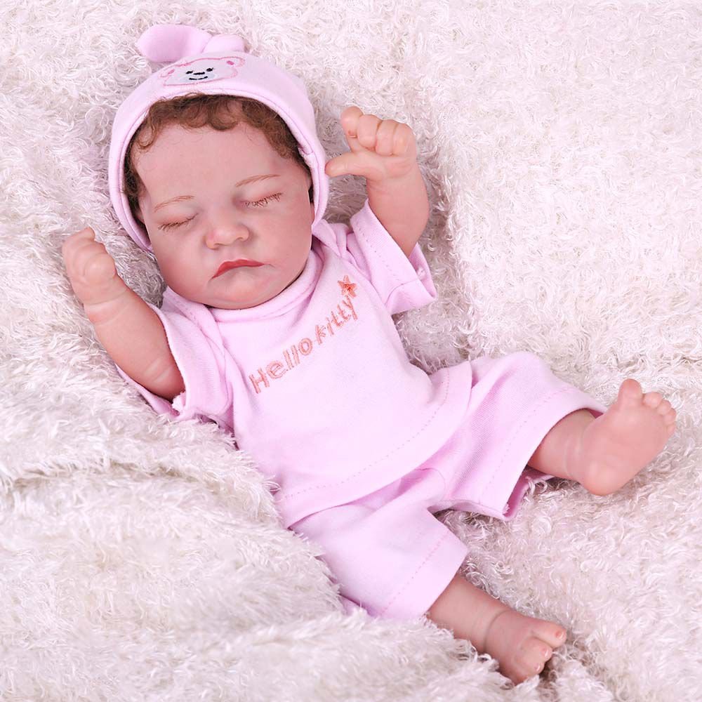 Boneca Mini Bebe Reborn Laura Baby 32 Cm Corpo De Silicone Macio Cabel Npk Dolls