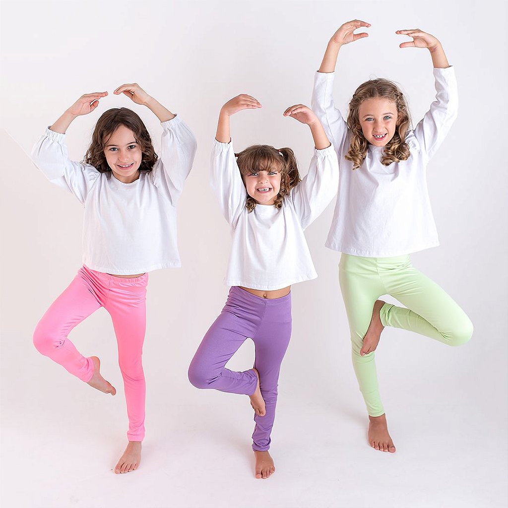 Legging Infantil Menina Suplex Azul Céu - Mariposita Kids