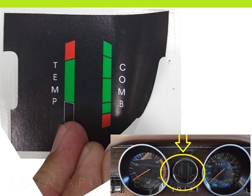Adesivo Aplique Temperatura e Combustível Painel Opala Caravan 77