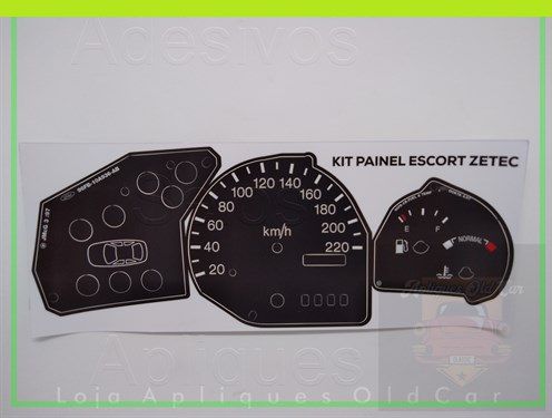 Kit Apliques Painel de Instrumentos Escort Zetec 99 a 03 Painel Completo -  Adesivos e Apliques para Antigos.