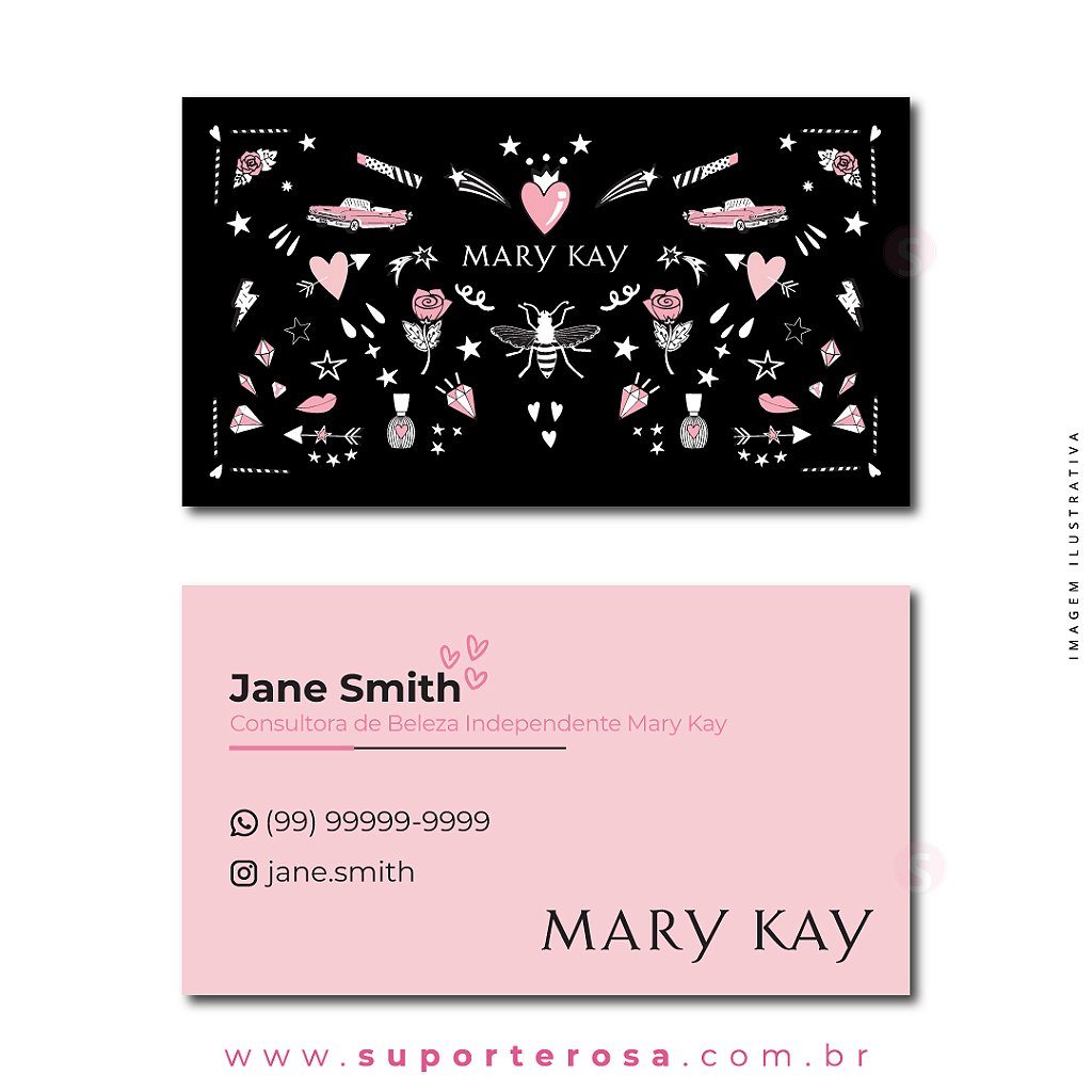 Cartão de Visita Mary Kay - Suporte Rosa