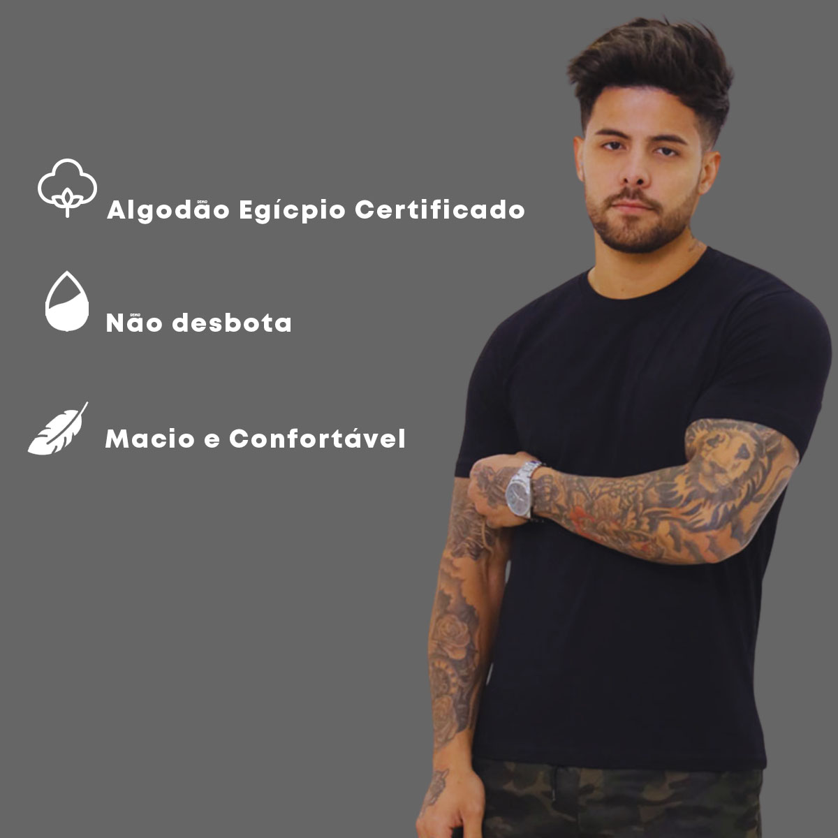Kit 02 Calças Jogger Sarja Premium Masculina Jeans e Cinza