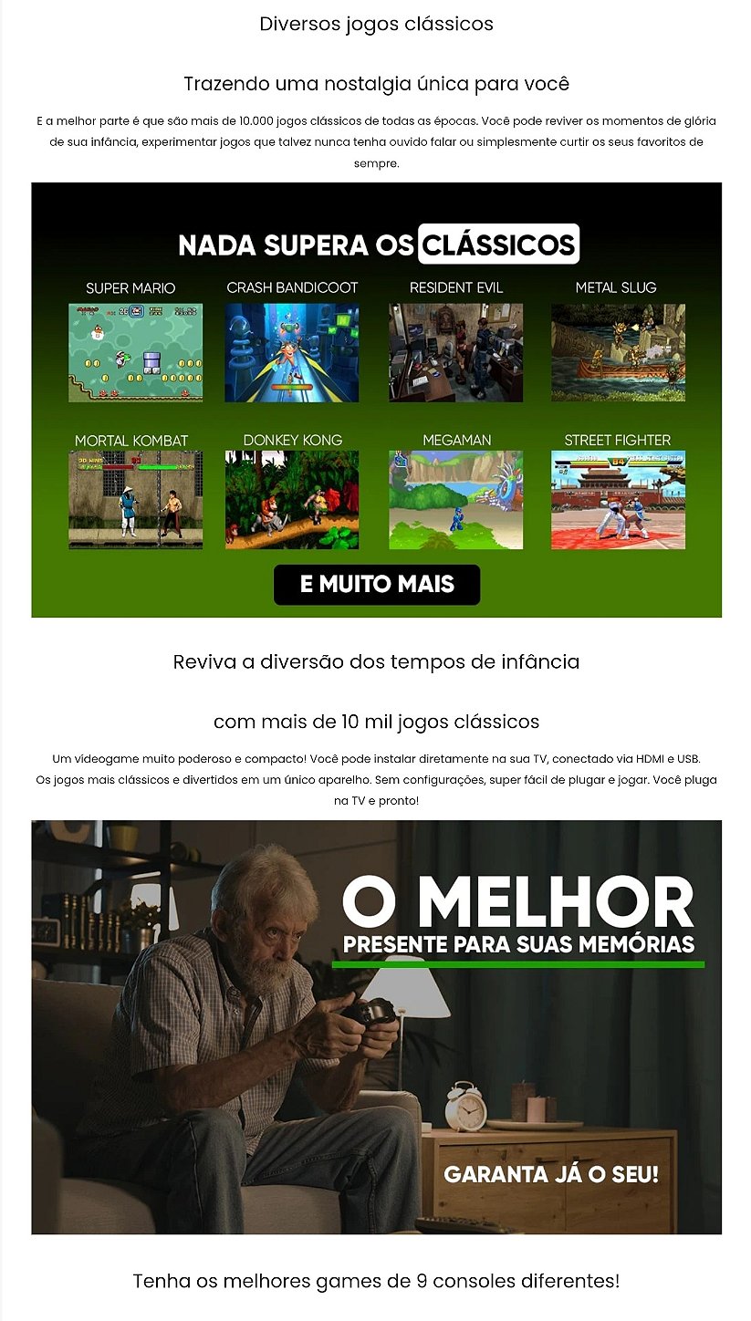 Videogame Game Stick 10mil 2 Controles Sem Fio Console Original Jogos Retro  Antigo - Videogames - Capoeiras, Florianópolis 1235832247