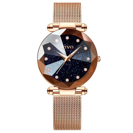 Relógio feminino dourado com pulseira de imã - Leila Folheados - Alianças,  Relógios e Personalizados