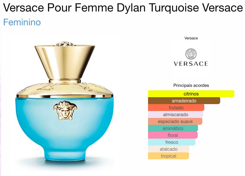 VERSACE DYLAN TURQUOISE FEMININO EAU DE TOILETTE - Beaty Outlet