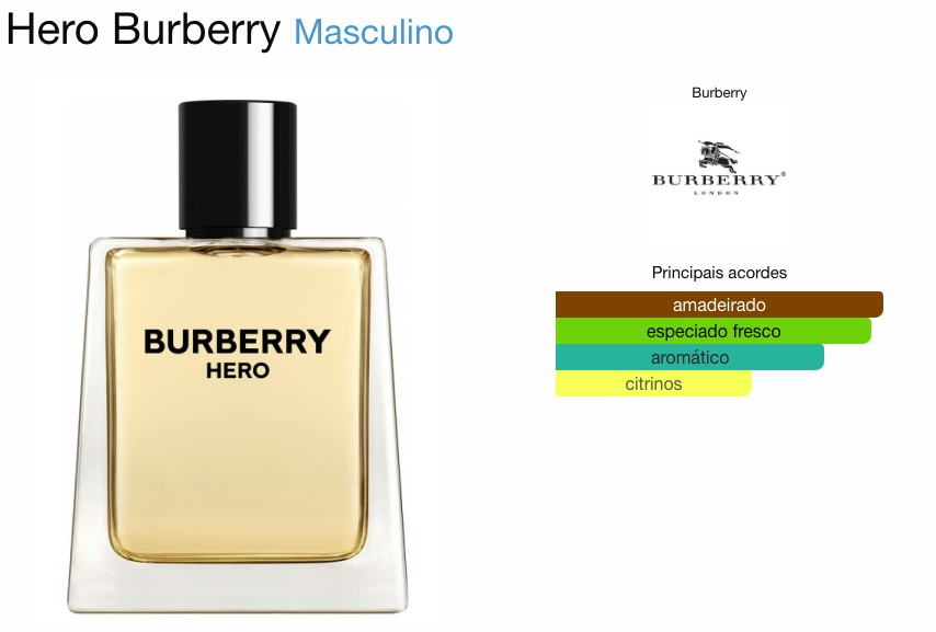 BURBERRY HERO MASCULINO EAU DE TOILETTE Beaty Outlet Perfumes Importados