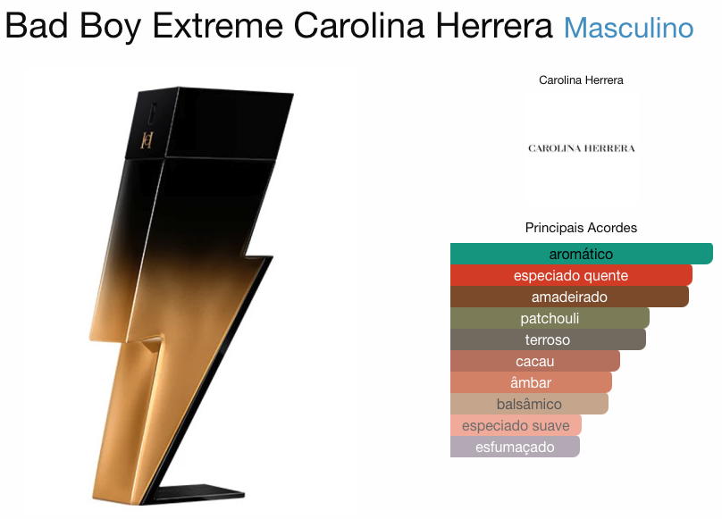 CAROLINA HERRERA BAD BOY EXTREME MASCULINO EAU DE PARFUM Beaty Outlet Perfumes Importados