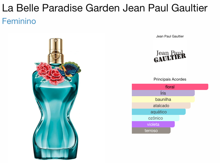 JEAN PAUL GAULTIER LA BELLE PARADISE GARDEN FEMININO EAU DE PARFUM