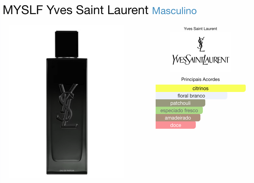 YVES SAINT LAURENT MYSLF MASCULINO EAU DE PARFUM - Beaty Outlet