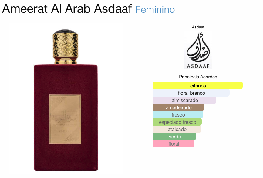 ASDAAF AMEERAT AL ARAB 100ml 香水 Asdaaf Ameerat Al Arab Eau De Parfum - Perfume Feminino 100ml
