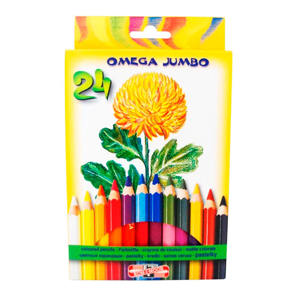 Lápis Jumbo de Cor 24 Cores Omega Koh-I-Noor - Artistika | Loja de