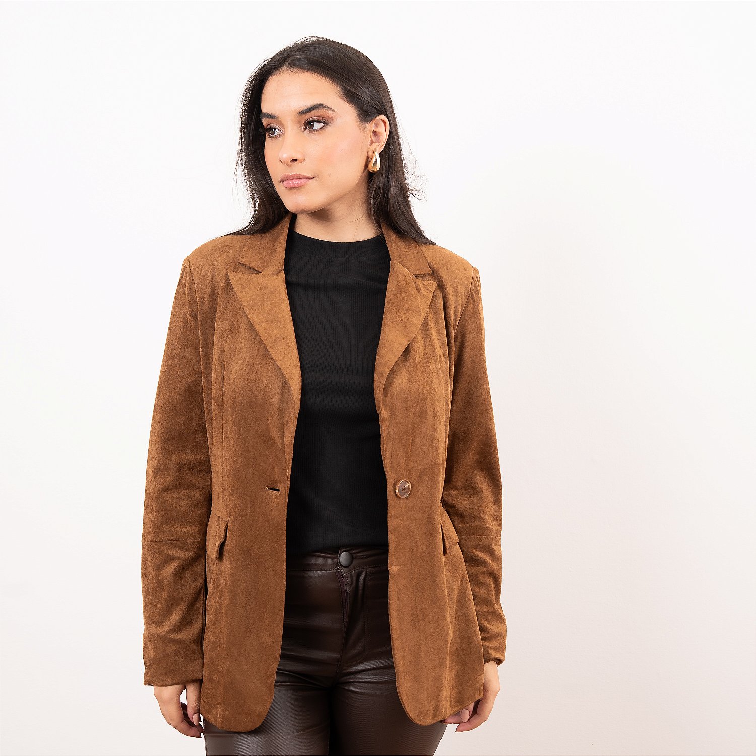 Casaco Suede Jaqueta Blazer Feminina Blazer Alfaiataria Em Suede