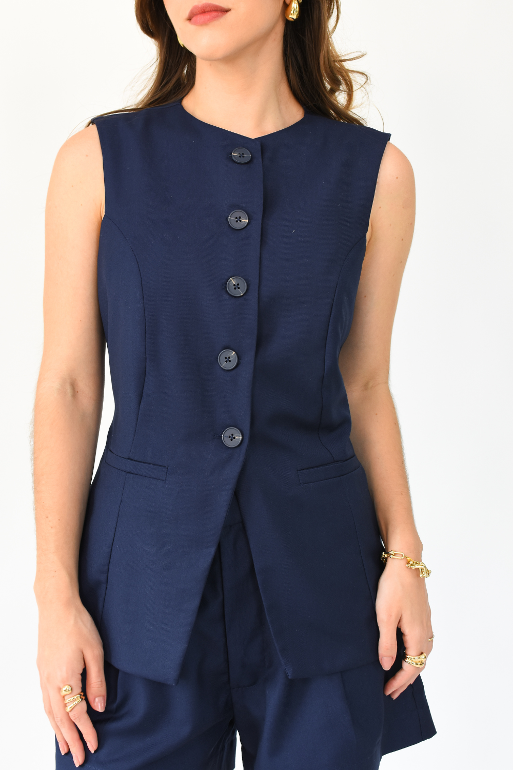 Colete Alongado Azul marinho NICCLA: Roupas Femininas NICCLA - Main Image