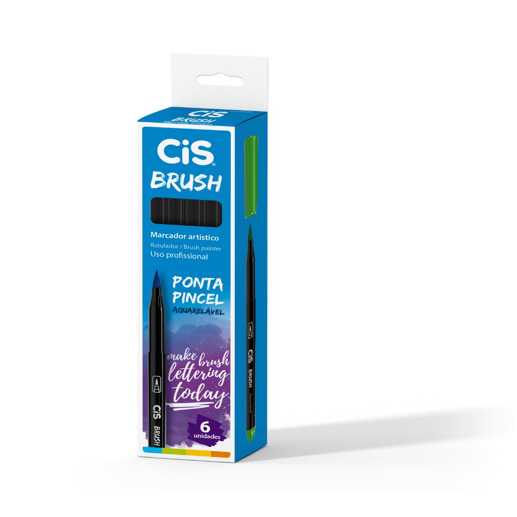 Caneta Brush Pen Preta Brw