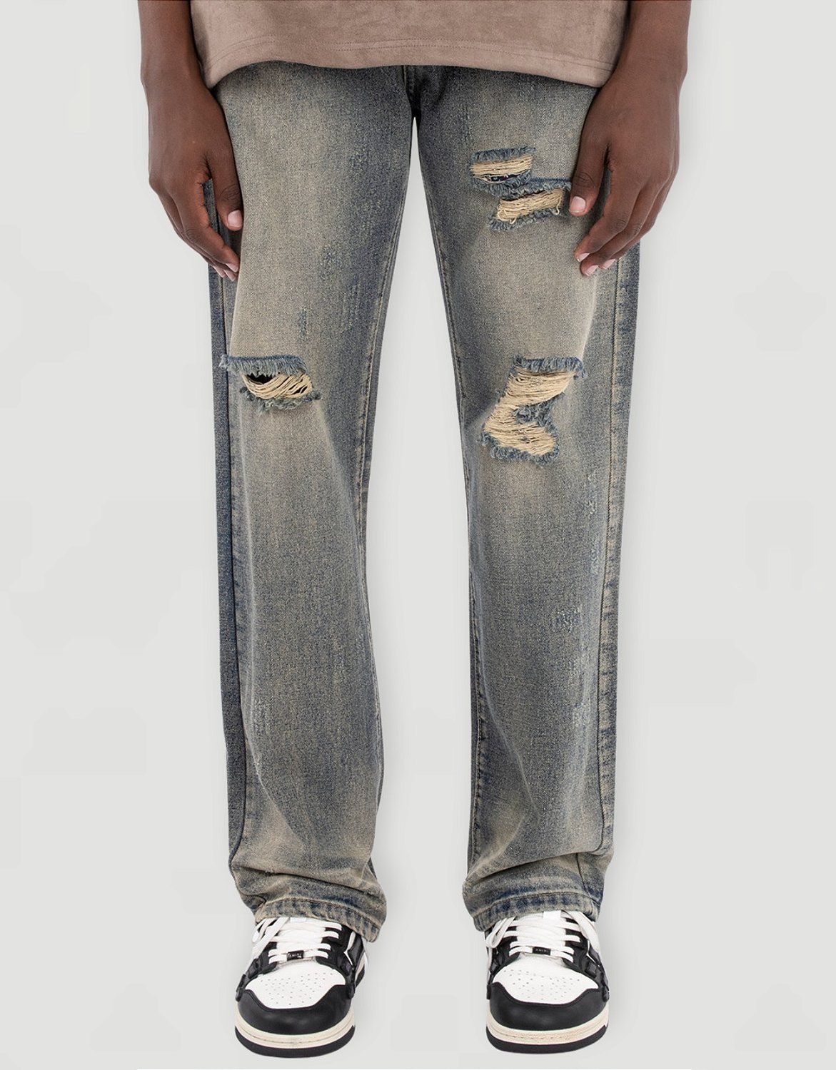 Calça Jeans Light Baggy Azul Desbotado Destroyed - NOISER | Street-Fashion  Marketplace