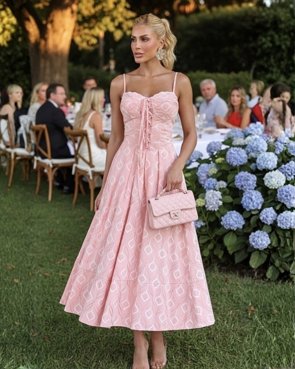Vestido Midi de Laise Rosé Bella Di Vita - Camerom