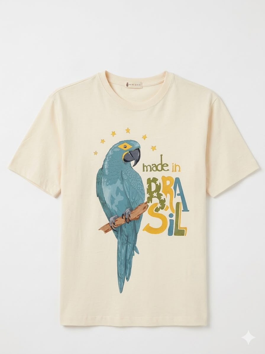 VOO “D.I.Y L.L TEE AURORA” T-shirt aurora Arara Brasil - Mini Chic