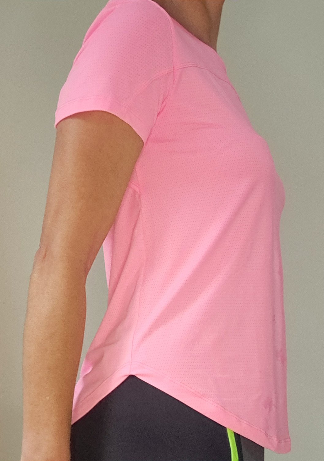 Moda Plenitude Fitness Casual  Camiseta Run Compression Rosa
