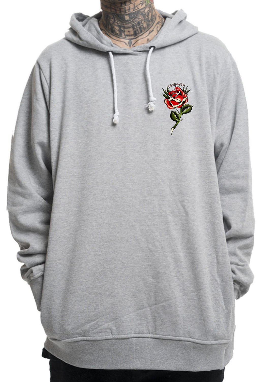 men rose moletom com capuz